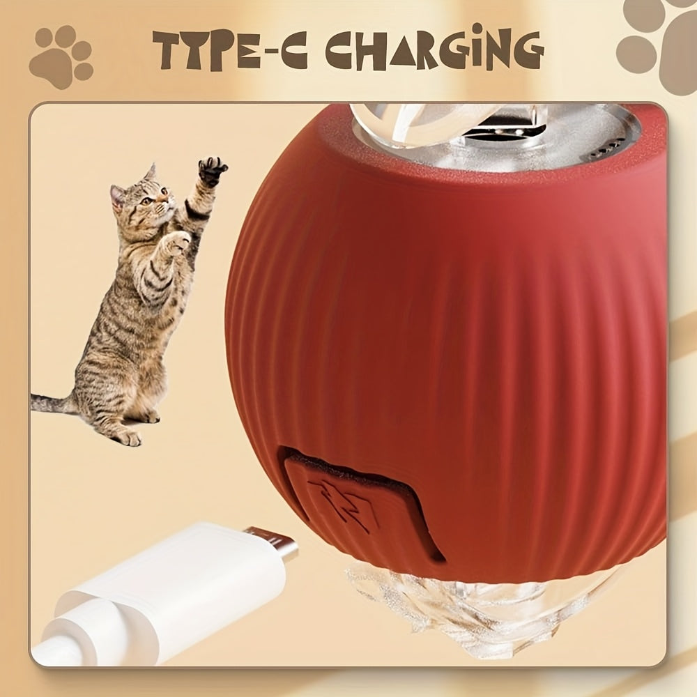 Mini Automatic Rolling Pet Ball Set – 3-Piece USB Rechargeable Interactive Toy