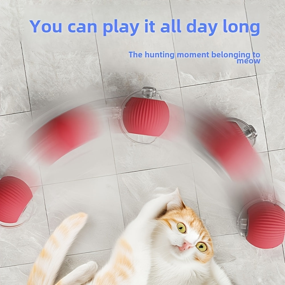 Mini Automatic Rolling Pet Ball Set – 3-Piece USB Rechargeable Interactive Toy