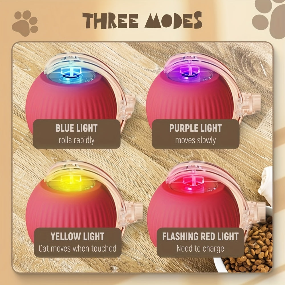 Mini Automatic Rolling Pet Ball Set – 3-Piece USB Rechargeable Interactive Toy
