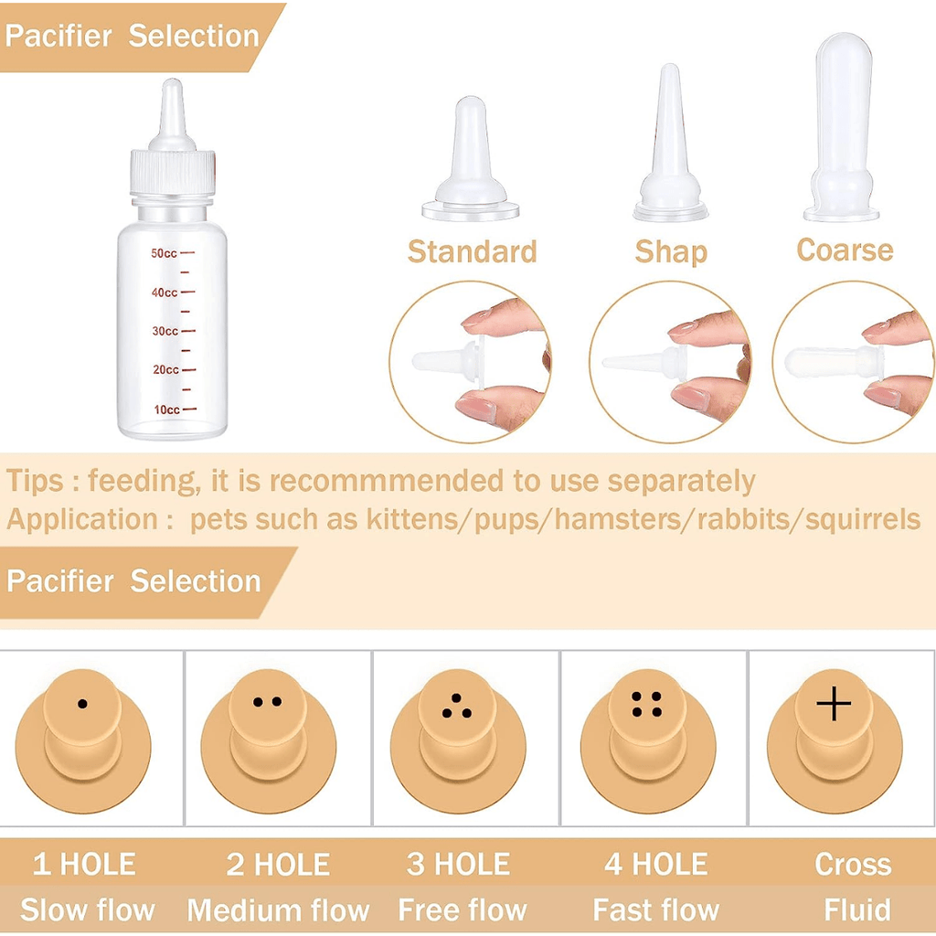Mini Pet Nursing Bottle Kit - 17-Piece Feeding Set for Puppies, Kittens & Small Animals