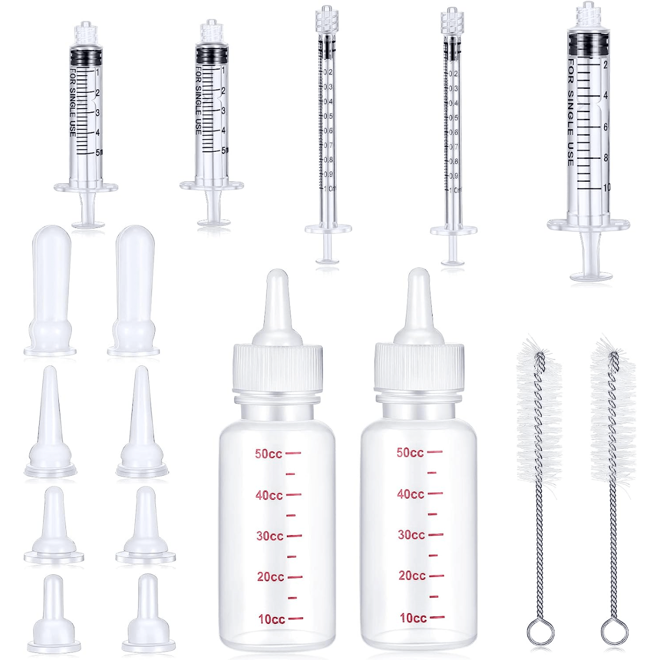 Mini Pet Nursing Bottle Kit - 17-Piece Feeding Set for Puppies, Kittens & Small Animals