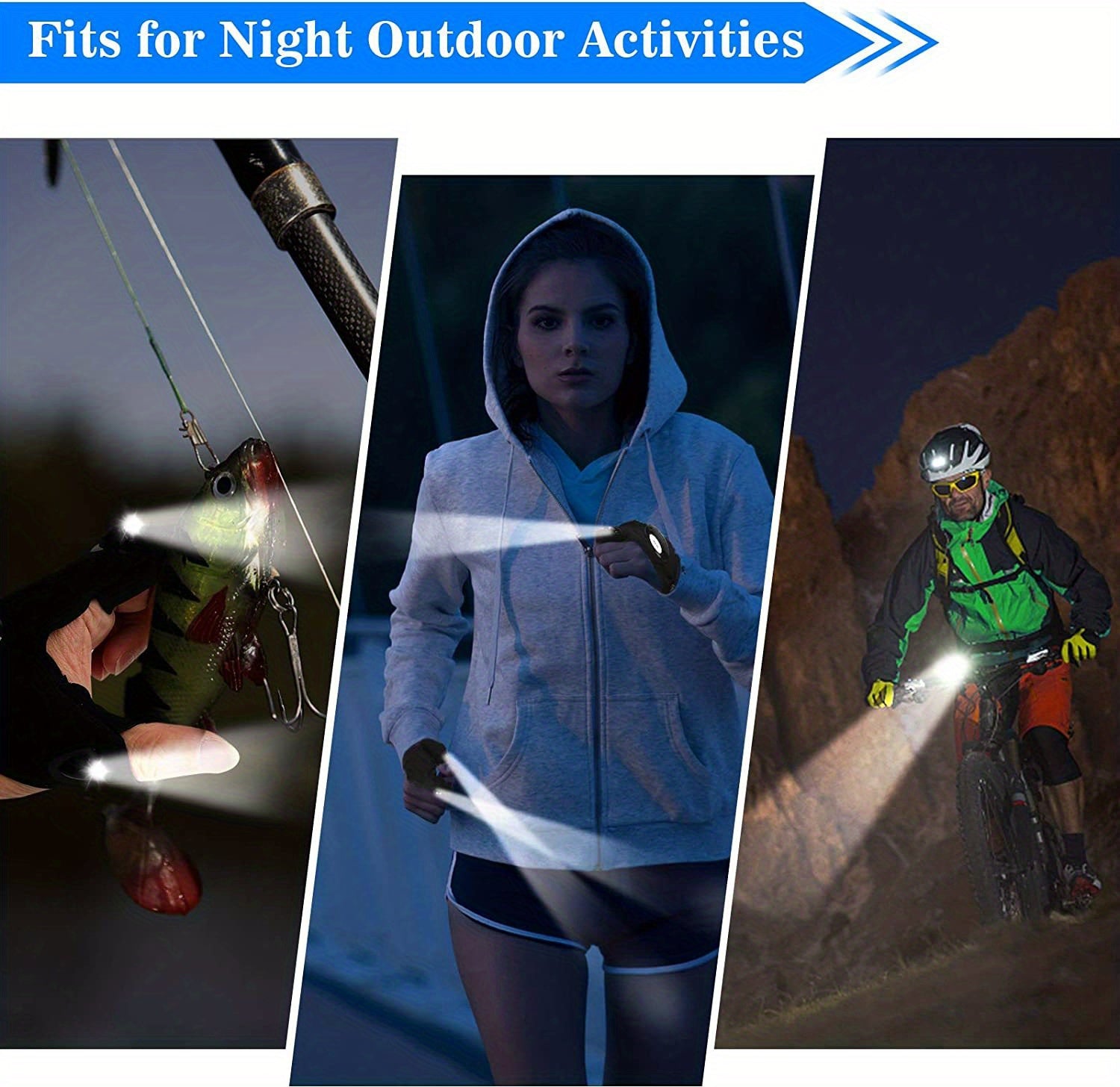 LED Flashlight Gloves - Hands-Free Light for Camping & Repairs