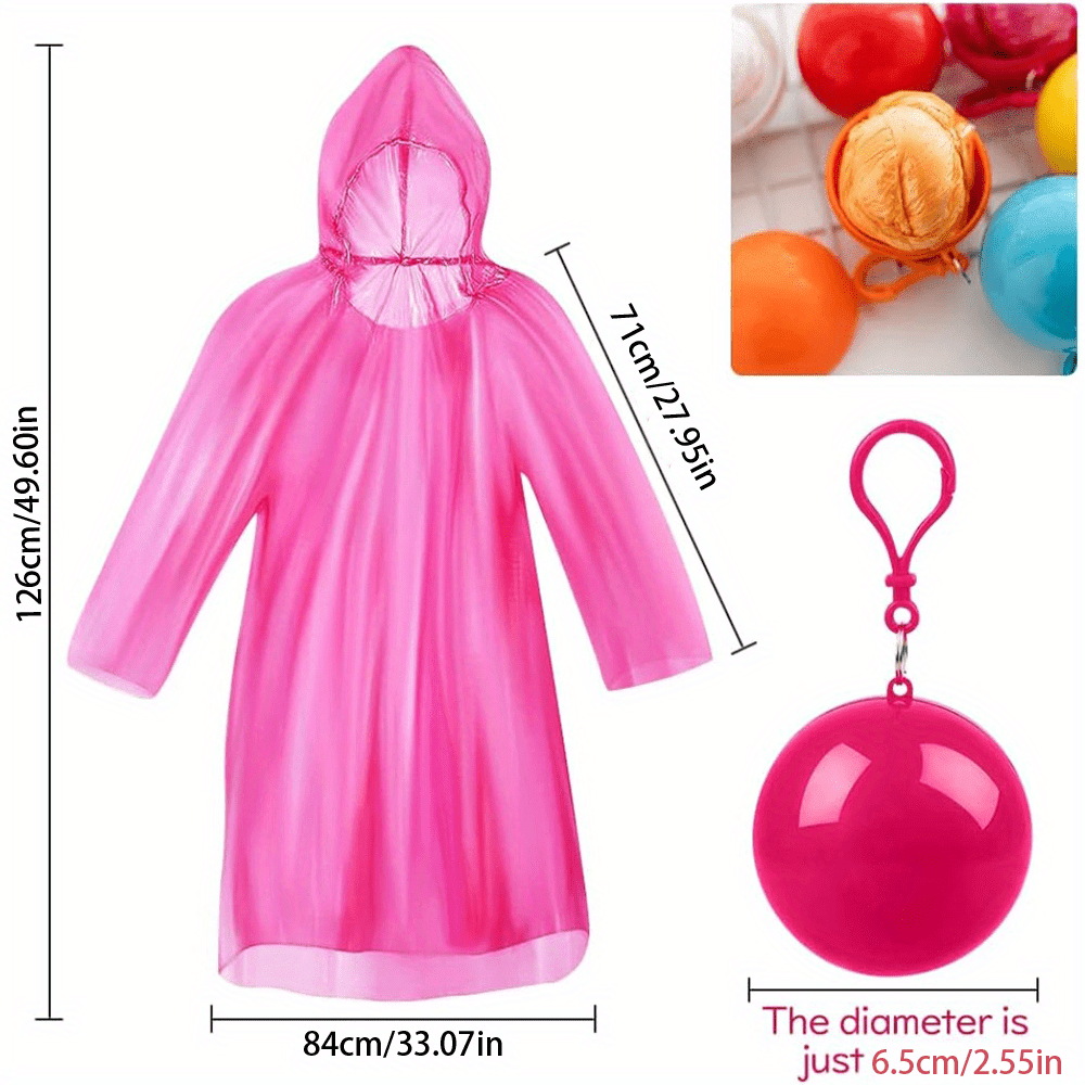 Mini Rain Poncho Set – 6-Piece Compact Keychain Balls for Travel