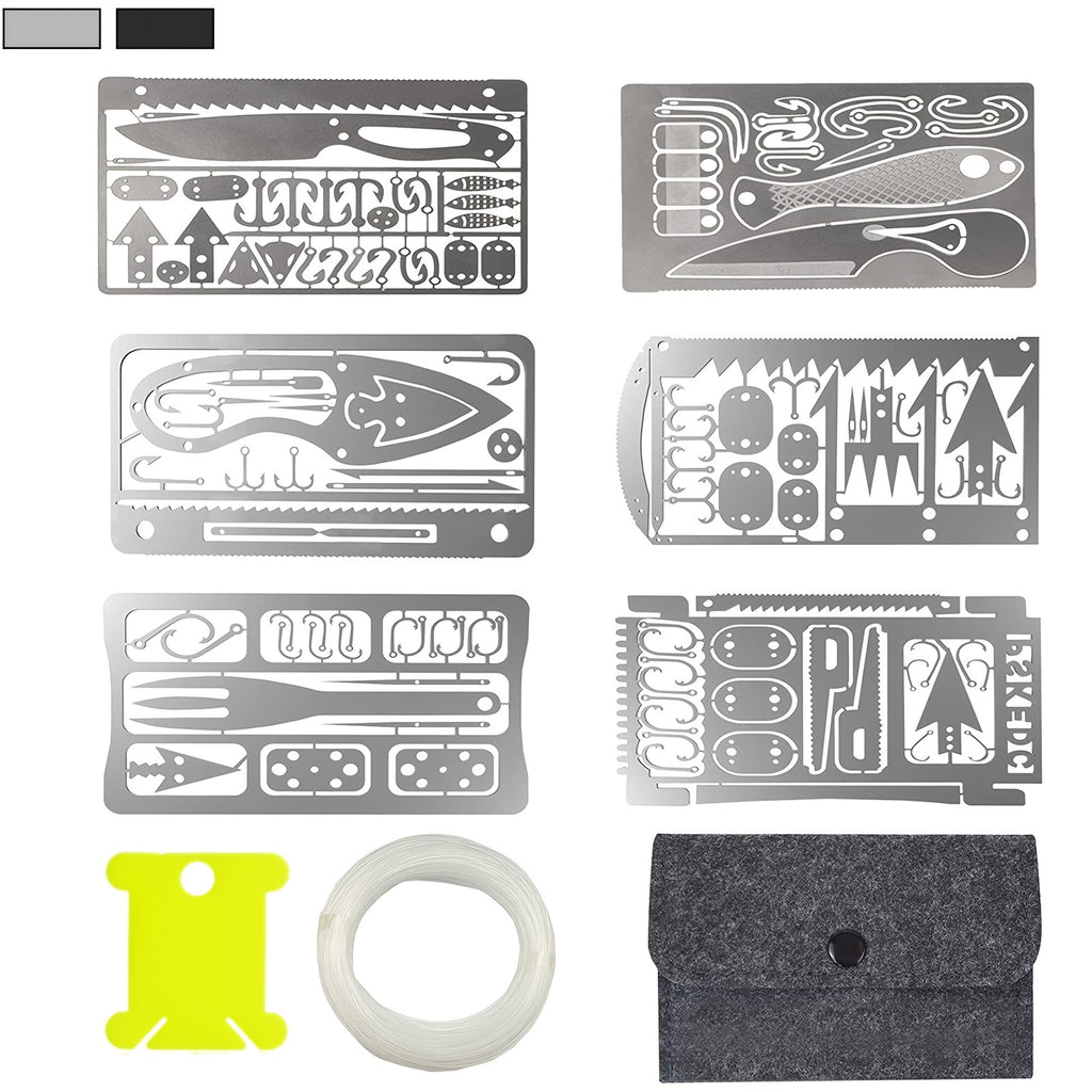 Mini EDC Survival Card Kit – 6-Piece Compact Multitool