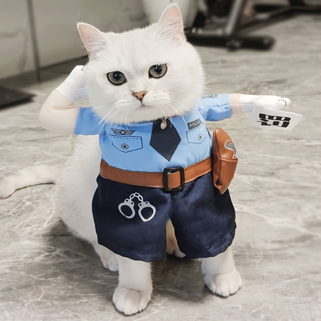 Mini Pet Policeman Costume and more - Adorable Police Outfit with Hat for Dogs & Cats