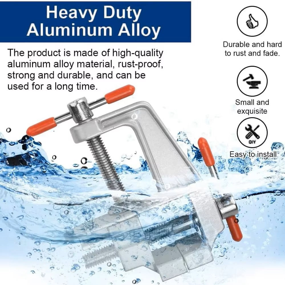 Mini Bench Vise - 3.5" Aluminum Clamp for Jewelry & Hobby Work