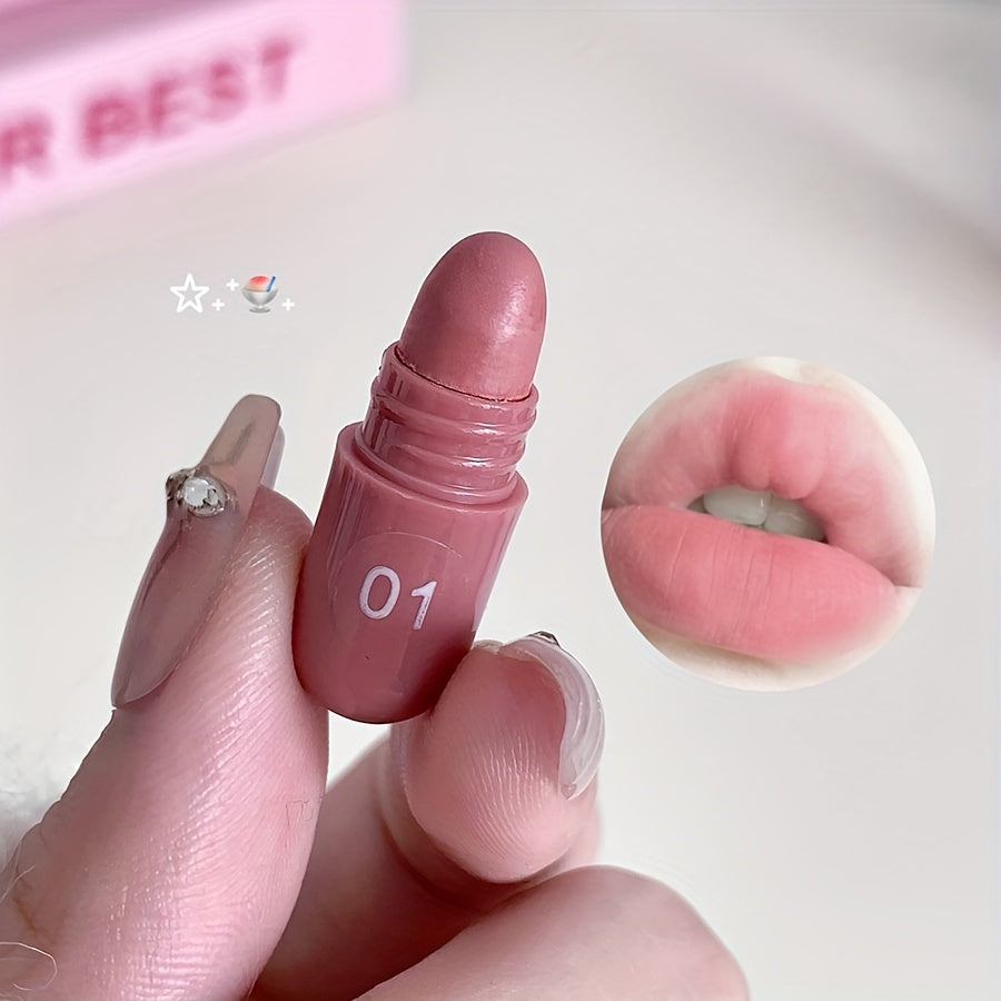 Mini Capsule Lipstick Set - 12 Soft Matte Colours in Pink, Red & Brown