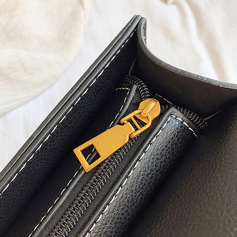 Mini Lion Head Crossbody Bag - Vintage PU Leather Shoulder Bag