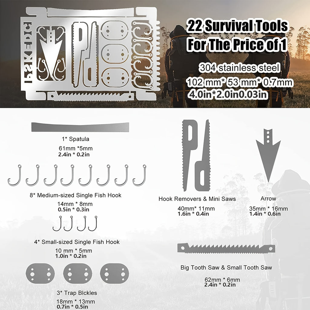 Mini EDC Survival Card Kit – 6-Piece Compact Multitool