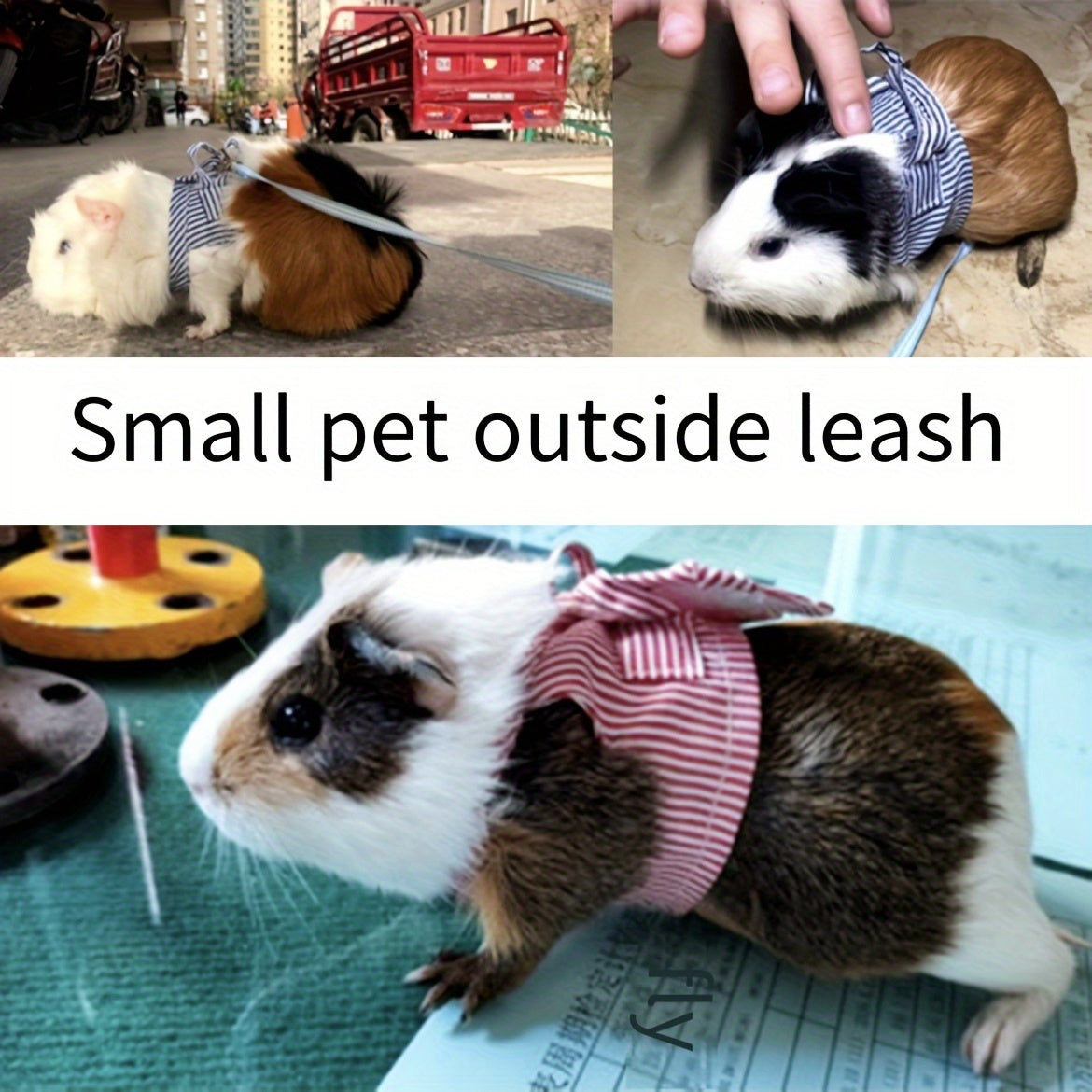 Mini Bunny Harness & Leash Set - Small Pet Walking Harness for Rabbits & Guinea Pigs
