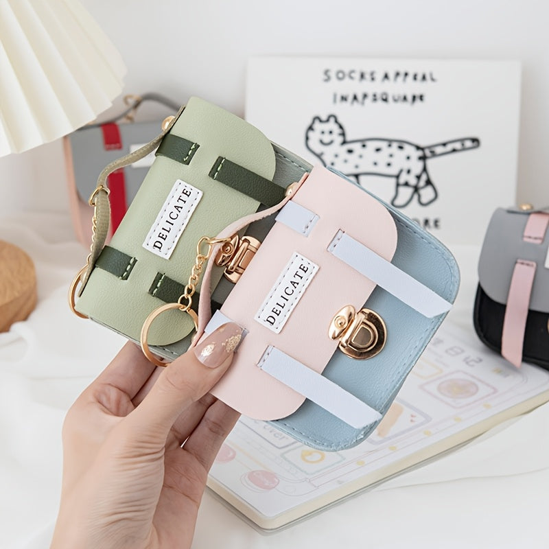 Mini Coin Purse Keychain – Compact Wallet with Lock Closure