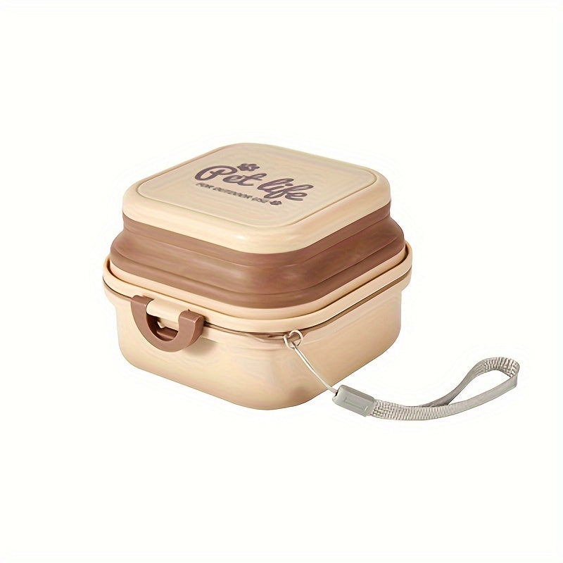 Mini Portable Dog Water Bowl – 2-in-1 Travel Pet Food & Water Feeder with Lid
