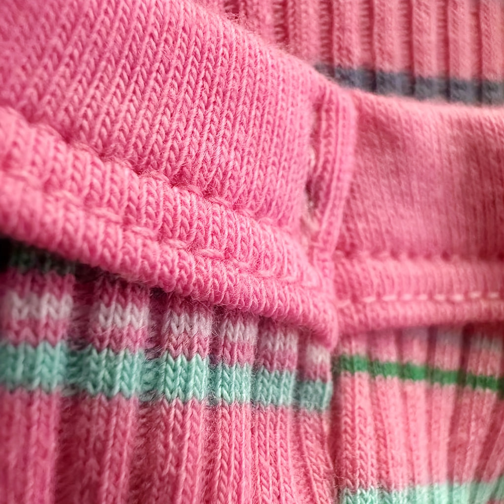 Mini Dog Vest - Soft Ribbed Pink Striped Tank Top for X Small Dogs to XXL