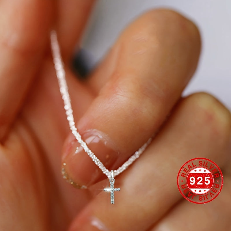 Mini Cross 925 Silver Necklace – with Gift Box