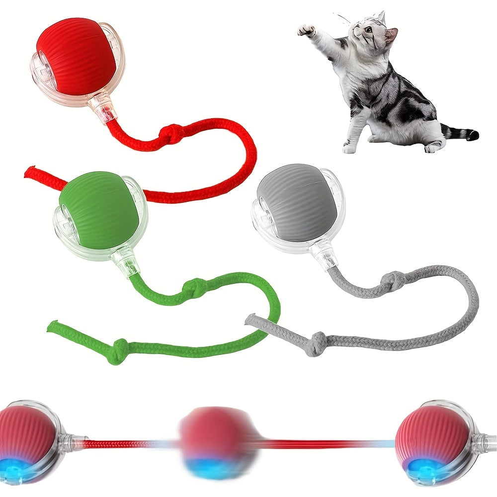 Mini Automatic Rolling Pet Ball Set – 3-Piece USB Rechargeable Interactive Toy