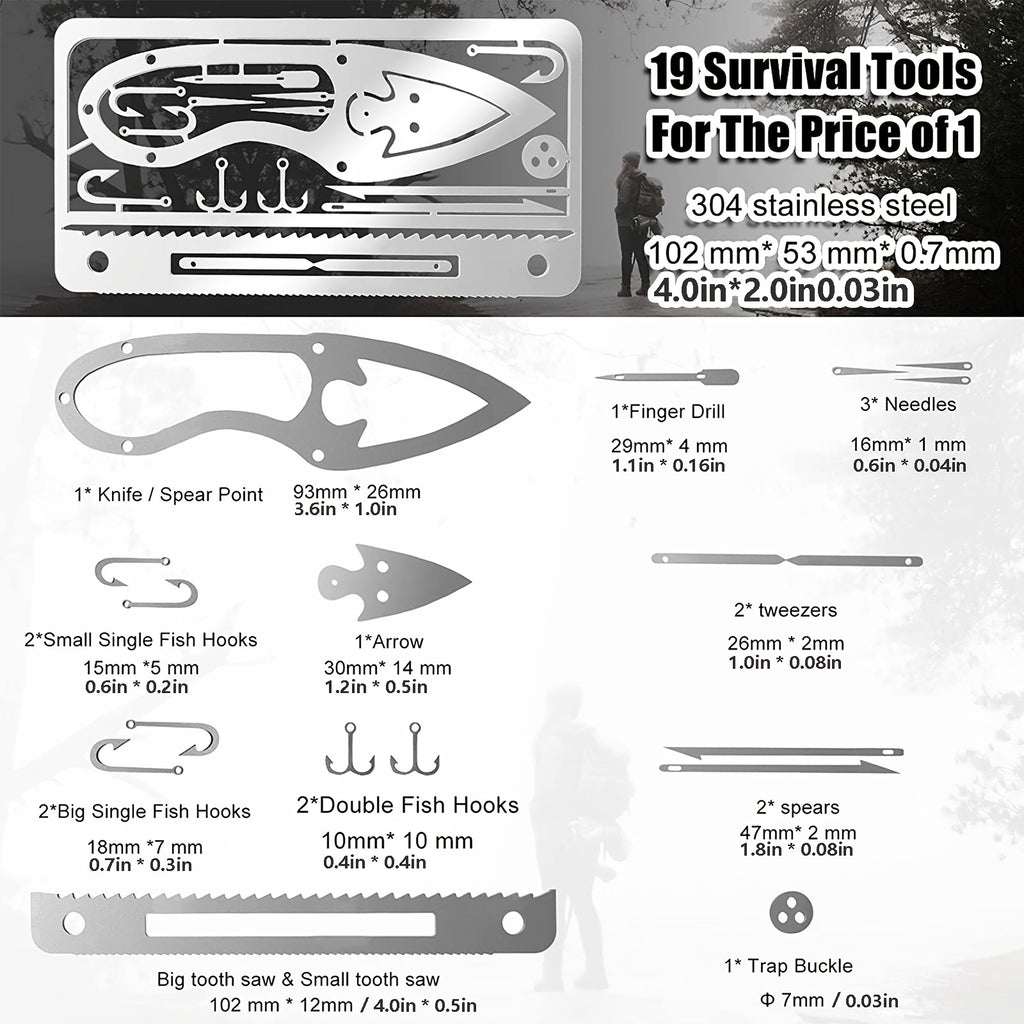 Mini EDC Survival Card Kit – 6-Piece Compact Multitool
