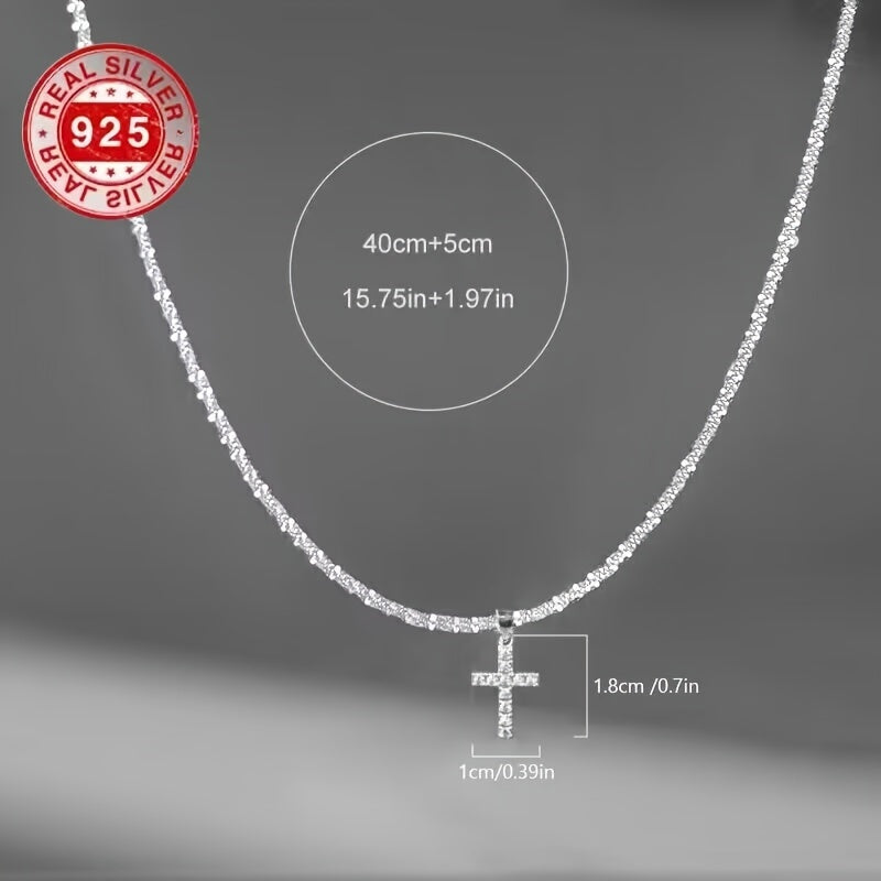 Mini Cross 925 Silver Necklace – with Gift Box