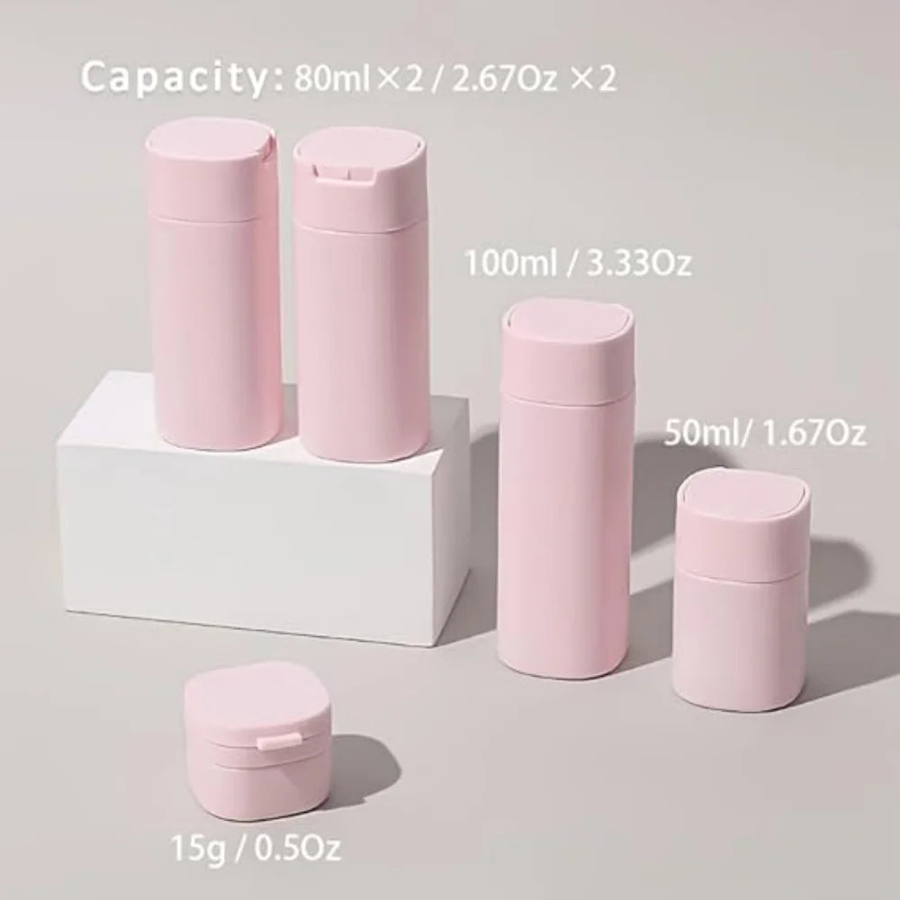 Mini Travel Cream Dispenser Set – 5-Piece TSA-Approved Bottles
