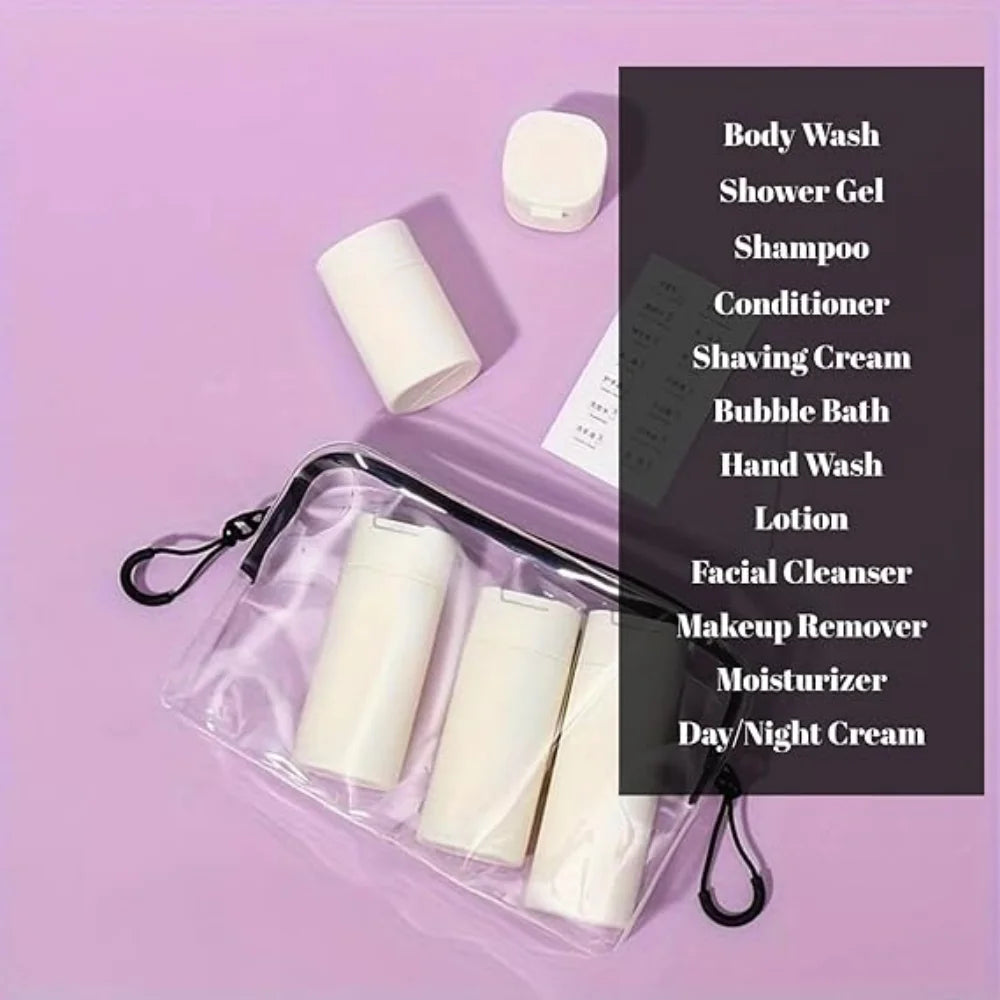 Mini Travel Cream Dispenser Set – 5-Piece TSA-Approved Bottles