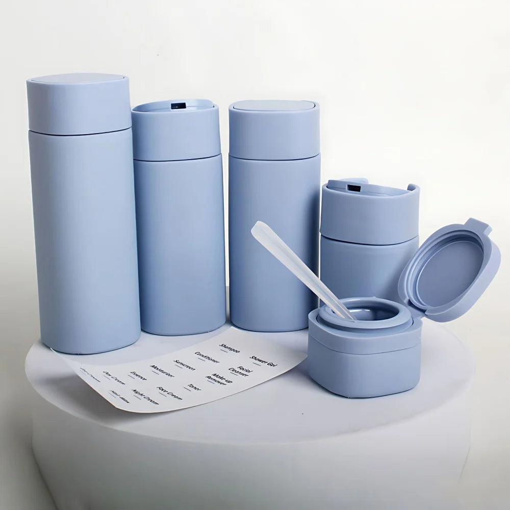 Mini Travel Cream Dispenser Set – 5-Piece TSA-Approved Bottles
