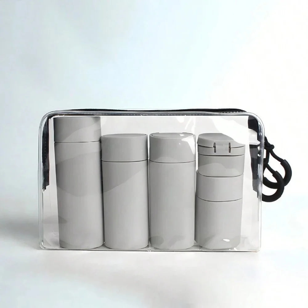 Mini Travel Cream Dispenser Set – 5-Piece TSA-Approved Bottles