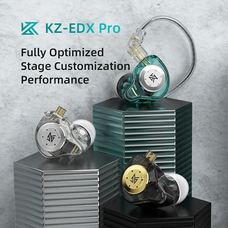 KZ EDX Pro In-Ear Earphones - HiFi Wired Earbuds with Detachable Cable