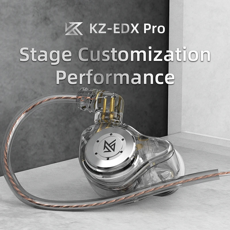 KZ EDX Pro In-Ear Earphones - HiFi Wired Earbuds with Detachable Cable