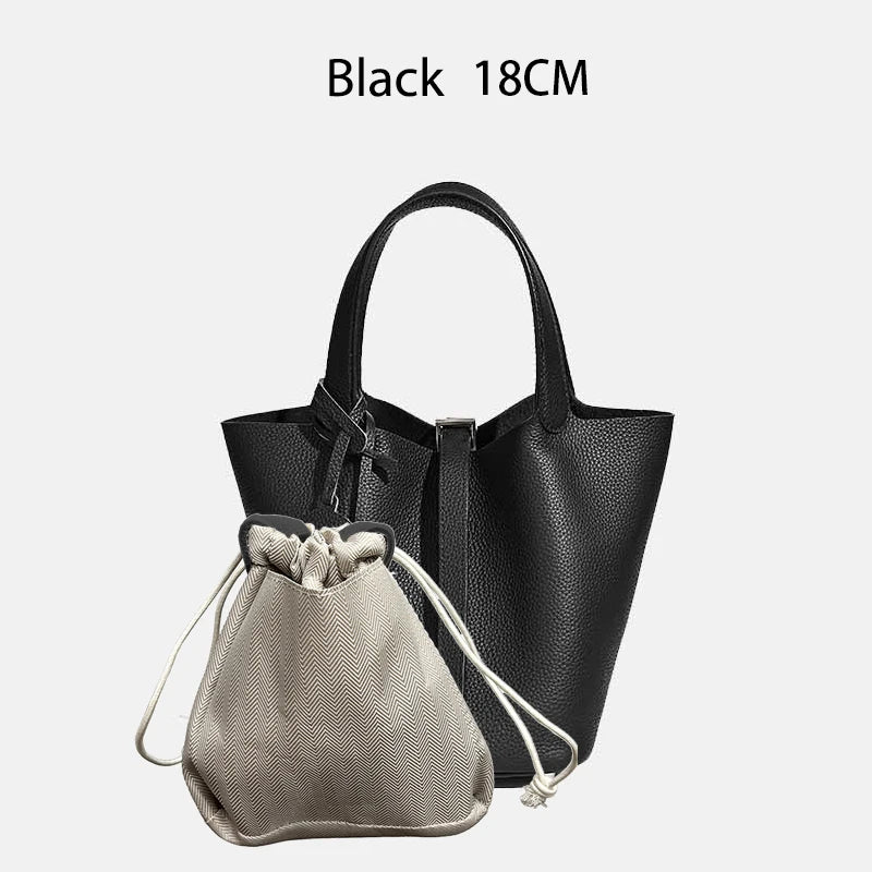 MENDY Genuine Leather Bucket Bag for Women