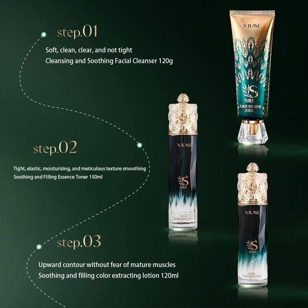 Phoenix Grass Soothing Face Care Set – Moisturizing Anti‑Aging Korean Skincare 6PCS