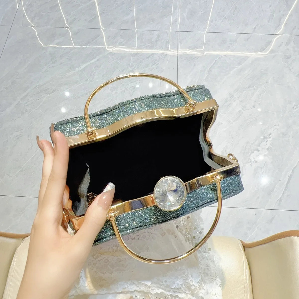 Peacock Rhinestone Evening Bag – Luxury Glam Shoulder & Crossbody Purse for Parties, Banquets & Special Events