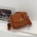 Corduroy Striped Crossbody Bag – Soft Casual Shoulder Bag with Adjustable Strap (Women’s Square Bag)