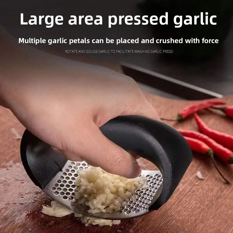 Stainless Steel Garlic Press - Kitchen Crusher Tool