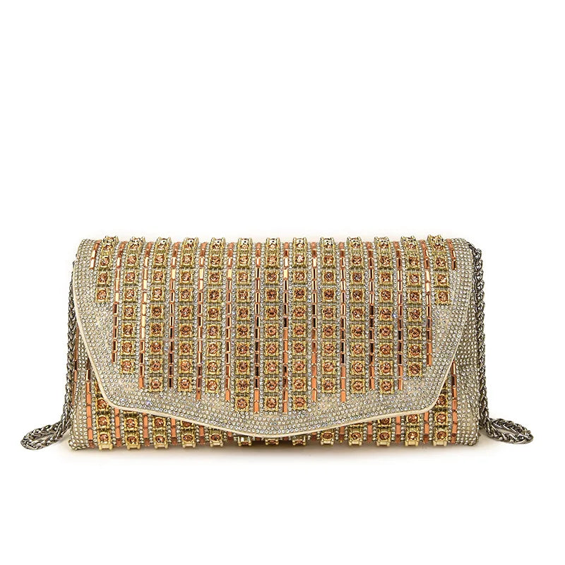 Diamond Shoulder Bag – Luxury Metallic Designer Crossbody for Parties & Glam Fashion