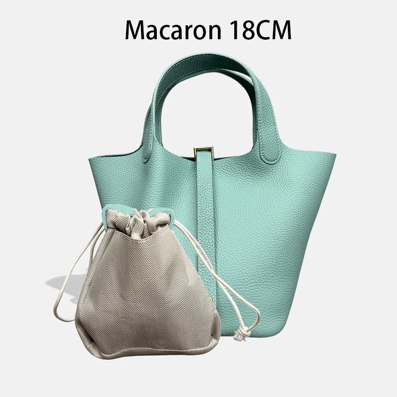 MENDY Genuine Leather Bucket Bag for Women
