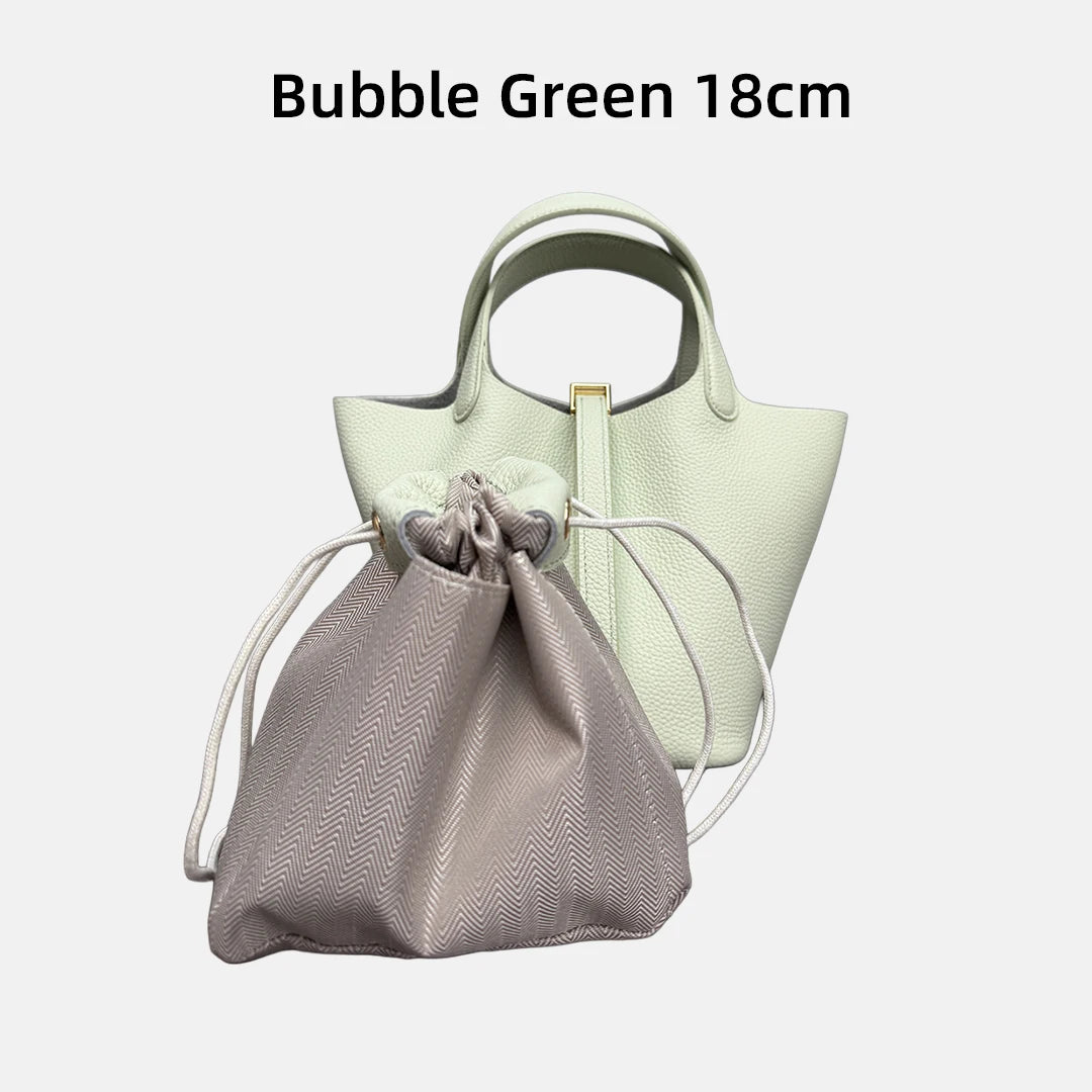 MENDY Genuine Leather Bucket Bag for Women