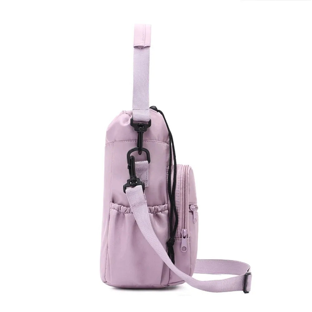 side view of purple insulated bag