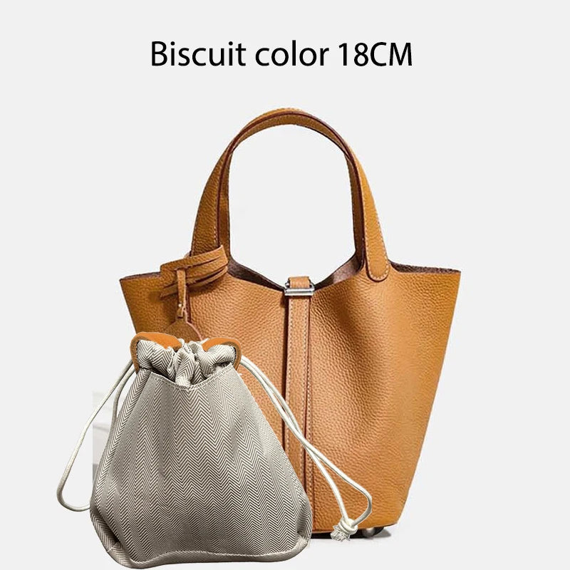 MENDY Genuine Leather Bucket Bag for Women