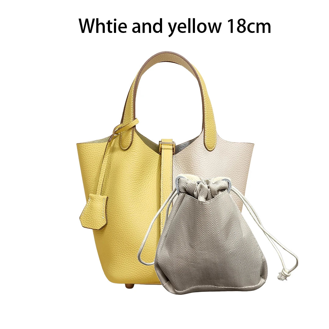 MENDY Genuine Leather Bucket Bag for Women