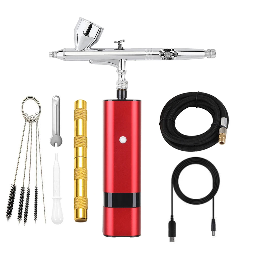 Mini Airbrush Kit Multiple Use with Compressor - Professional Spray System for Flawless Foundation & Nail Art