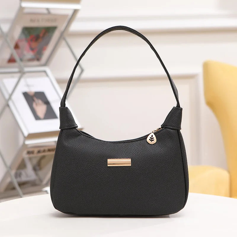 Sweet & Simple Lychee‑Texture Shoulder Bag – Korean‑Style Minimal Armpit Bag