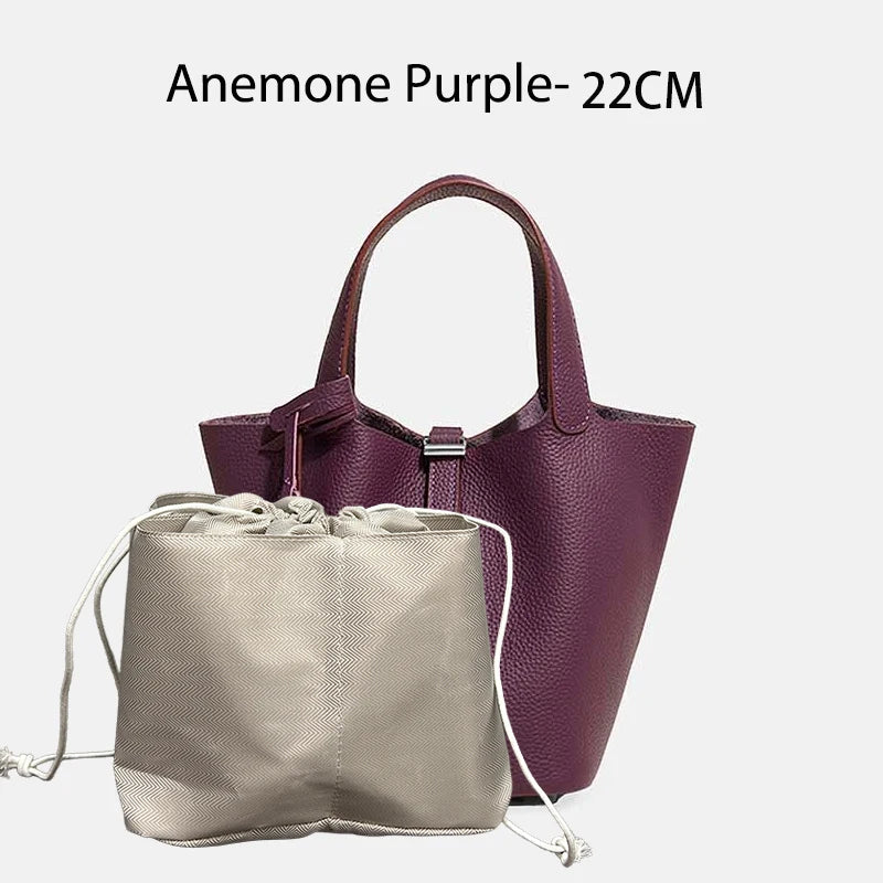 MENDY Genuine Leather Bucket Bag for Women
