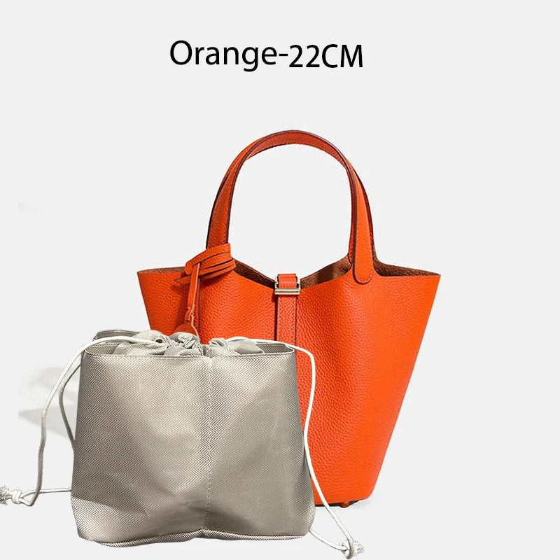 MENDY Genuine Leather Bucket Bag for Women