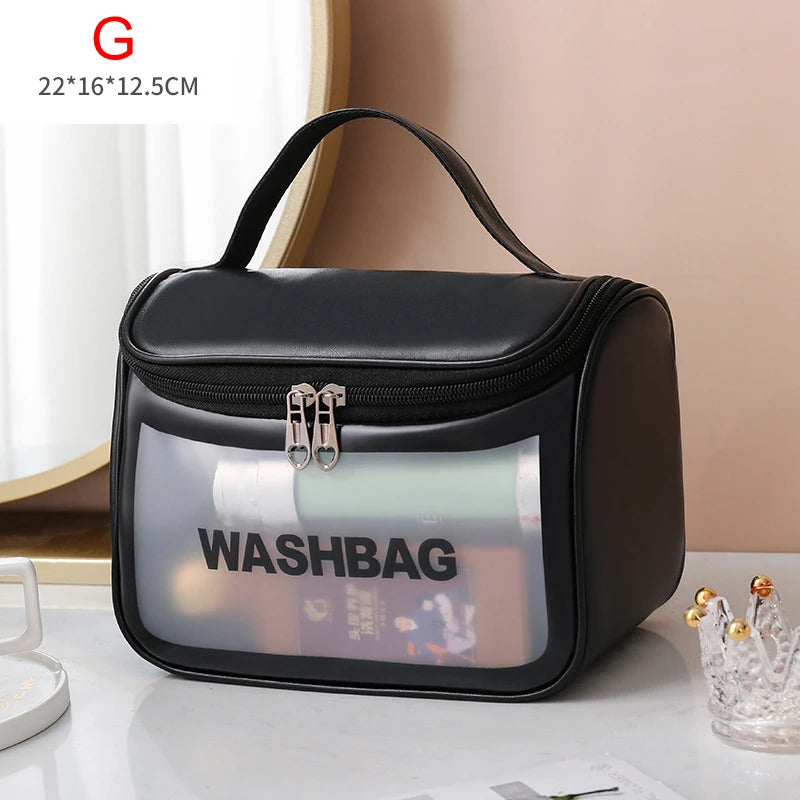 Portable Travel Wash Bag – Transparent Waterproof Makeup & Toiletry Organizer