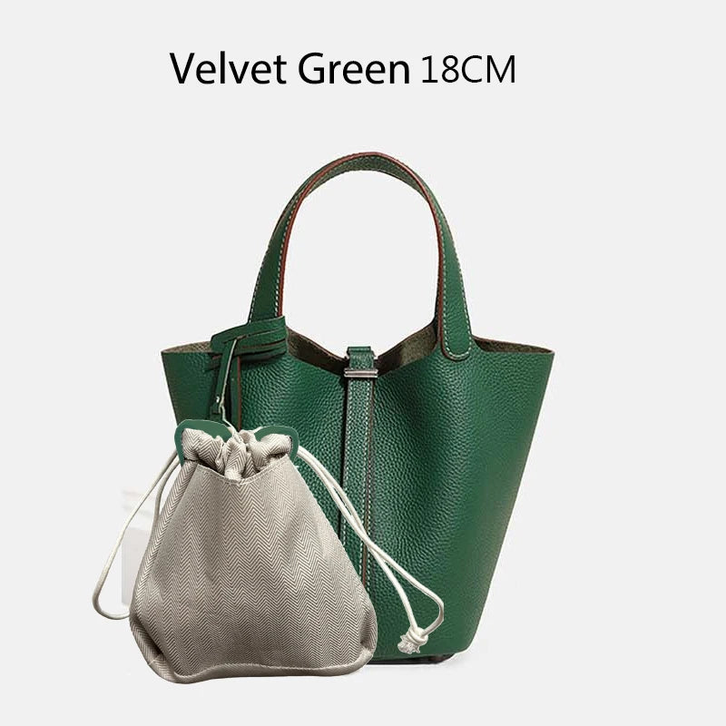 MENDY Genuine Leather Bucket Bag for Women