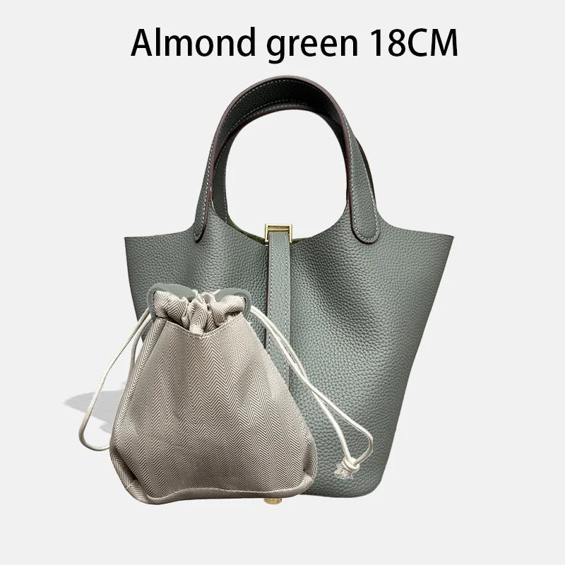MENDY Genuine Leather Bucket Bag for Women