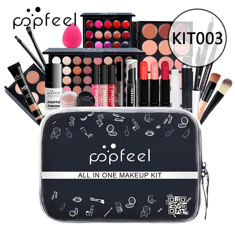 Complete All-in-One Makeup Kit - Full Beauty Set with Eyeshadow, Lipstick & Brushes