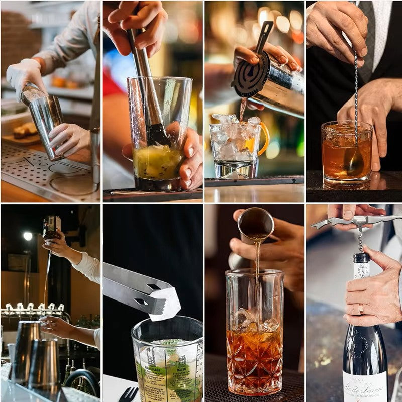 Mixology Bartender Kit – Premium 10‑Piece Cocktail Set with Bamboo Stand