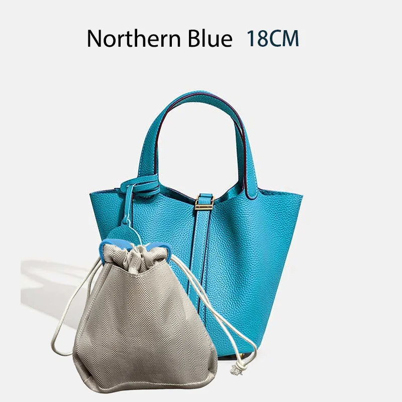 MENDY Genuine Leather Bucket Bag for Women