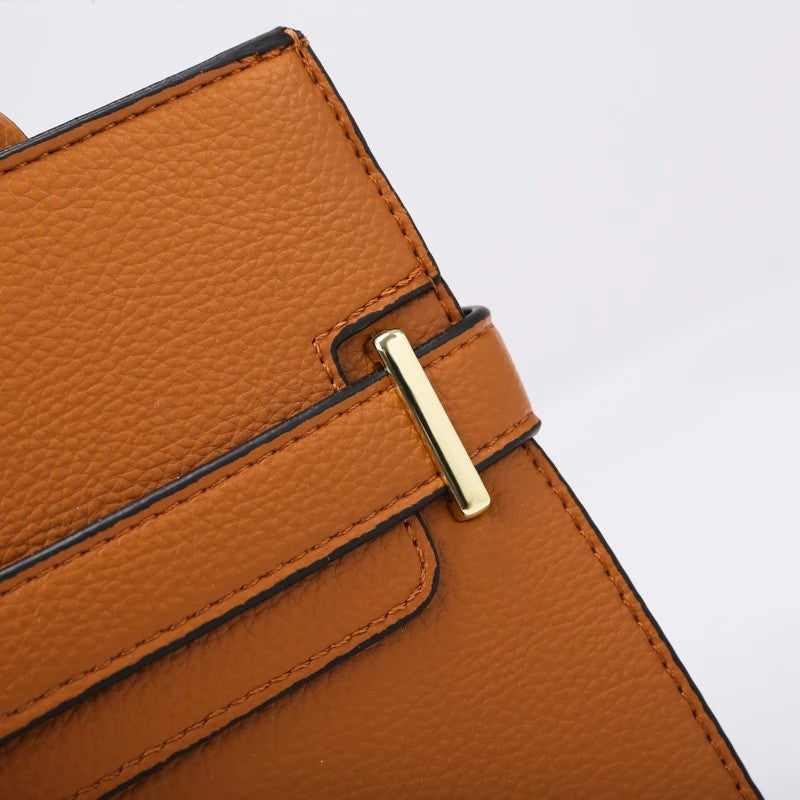 3‑Piece Premium Vegan Leather Bag Set – Shoulder Bag + Coin Purse + Card Holder