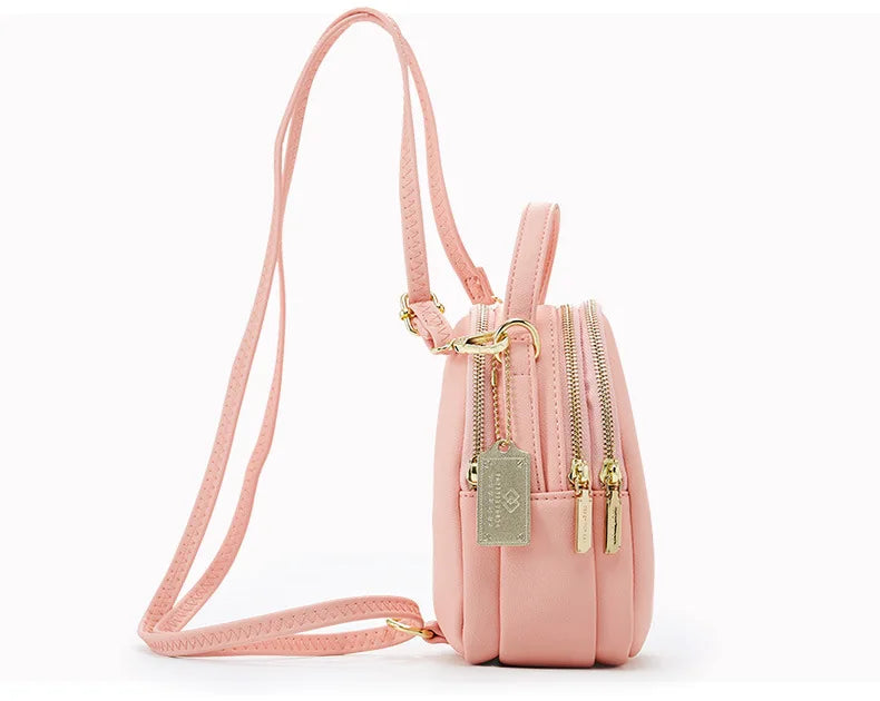 Mini Convertible Backpack Purse – Waterproof PU Fashion Bag for Everyday Carry